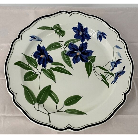 Tiffany & Co. Clematis Blue Floral Chop Plate2002 Made In Italy Este Ceramiche